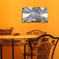Digital Art grau abstrakt Designer Wanduhr modernes...