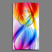 Abstrakt bunt hochkant Designer Wanduhr modernes...