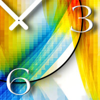 Abstrakt bunt hochkant Designer Wanduhr modernes Wanduhren Design leise kein ticken dixtime 3D-0011