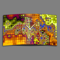Abstrakt Digital Art bunt Designer Wanduhr modernes Wanduhren Design leise kein ticken DIXTIME 3DS-0254