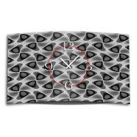 Abstrakt Muster grau schwarz Designer Wanduhr modernes Wanduhren Design leise kein ticken dixtime 3DS-0252