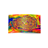 Abstrakt Aquarell bunt Designer Wanduhr modernes...