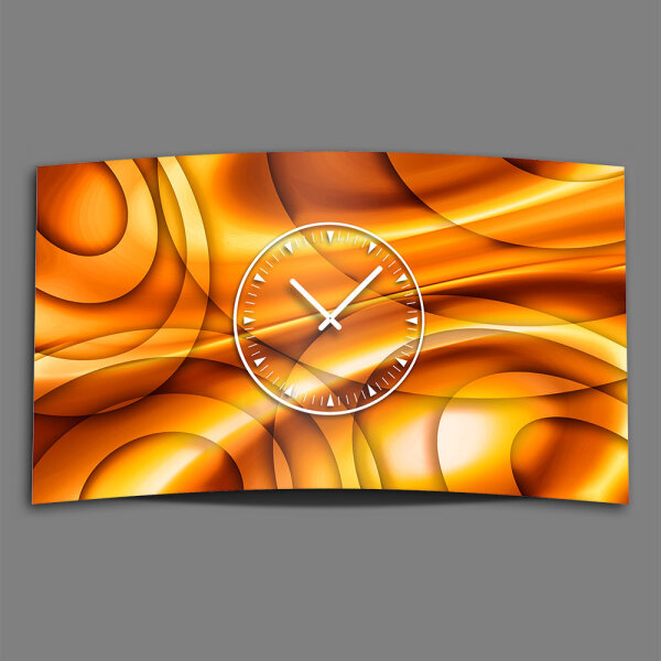 Abstrakt Kreise orange Designer Wanduhr modernes Wanduhren Design leise kein ticken dixtime 3DS-0245