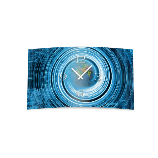 Abstrakt digitale Welt Designer Wanduhr modernes Wanduhren Design leise kein ticken dixtime 3D-0009