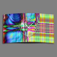 Psychodelic bunt Designer Wanduhr modernes Wanduhren Design leise kein ticken dixtime 3DS-0238