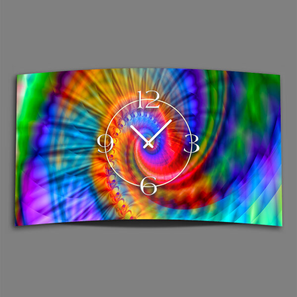 Psychodelic Regenbogen Designer Wanduhr modernes Wanduhren Design leise kein ticken dixtime 3DS-0237