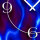 Abstrakt blau lila  Designer Wanduhr modernes Wanduhren Design leise kein ticken dixtime 3DS-0167