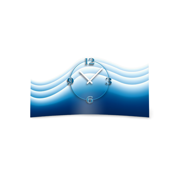 Abstrakt Wellen blau Designer Wanduhr modernes Wanduhren Design leise kein ticken dixtime 3D-0008
