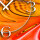 Abstrakt apricot pfirsich orange  Designer Wanduhr modernes Wanduhren Design leise kein ticken dixtime 3DS-0229