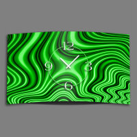 Abstrakt grün marmoriert Designer Wanduhr modernes...