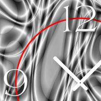 Abstrakt grau weiß Designer Wanduhr modernes Wanduhren Design leise kein ticken dixtime 3DS-0221