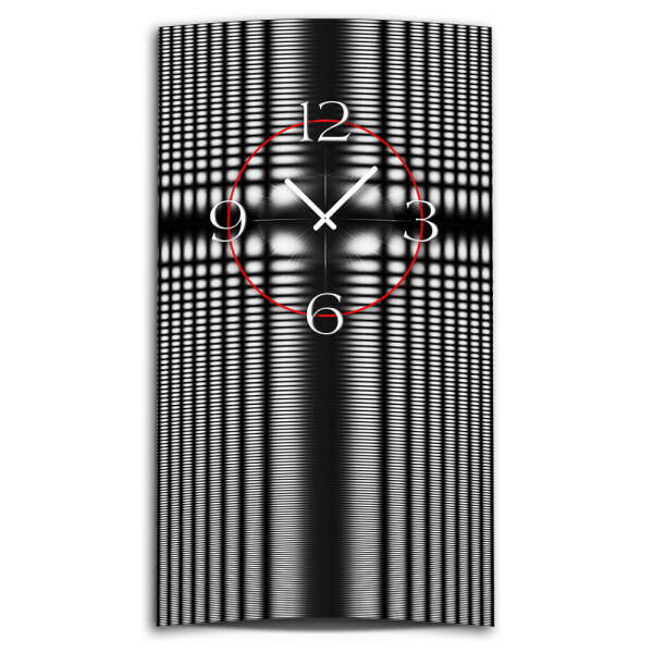 Abstrakt schwarz grau hochkant Designer Wanduhr modernes Wanduhren Design leise kein ticken dixtime 3DS-0219
