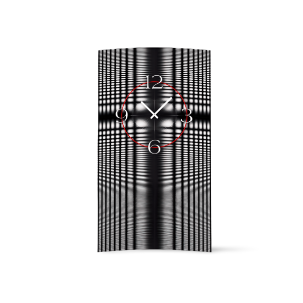 Abstrakt schwarz grau hochkant Designer Wanduhr modernes Wanduhren Design leise kein ticken dixtime 3DS-0219