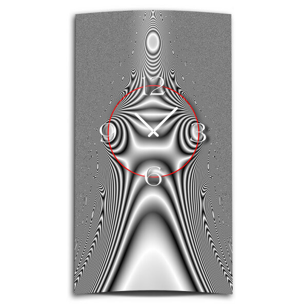 Psychedelic grau hochkant Designer Wanduhr modernes Wanduhren Design leise kein ticken dixtime 3DS-0211