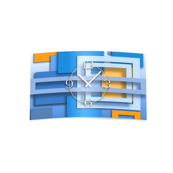Abstrakt blau Designer Wanduhr modernes Wanduhren Design leise kein ticken dixtime 3D-0006