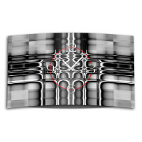 Abstrakt grau schwarz Designer Wanduhr modernes Wanduhren Design leise kein ticken dixtime 3DS-0208