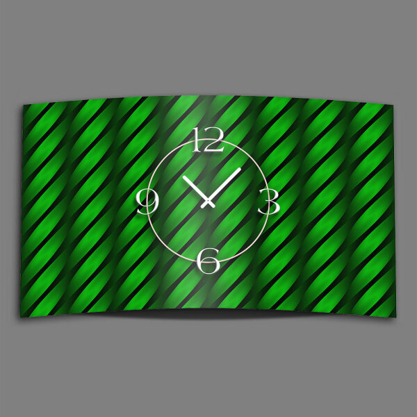 Abstrakt Welle grün Designer Wanduhr modernes Wanduhren Design leise kein ticken dixtime 3DS-0207