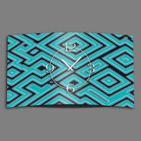 Abstrakt Labyrinth türkis Designer Wanduhr modernes Wanduhren Design leise kein ticken dixtime 3DS-0206