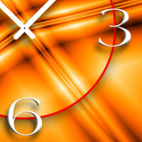 Abstrakt orange Designer Wanduhr modernes Wanduhren Design leise kein ticken dixtime 3DS-0199