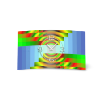 Psychodelic blau grün Designer Wanduhr modernes...