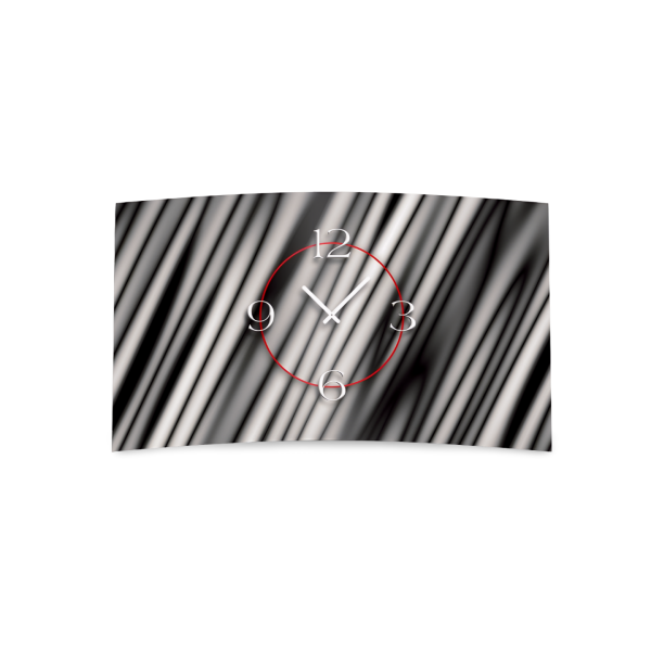 Abstrakt Streifen grau Designer Wanduhr modernes Wanduhren Design leise kein ticken dixtime 3DS-0186