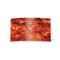 geschmolzenes Glas rot quer Designer Wanduhr modernes...