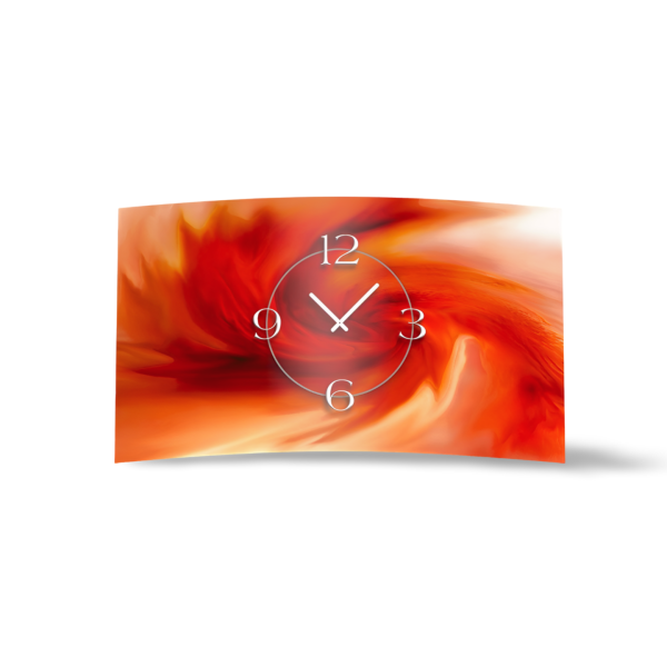 Abstrakt Strudel rot Designer Wanduhr modernes Wanduhren Design leise kein ticken dixtime 3DS-0180