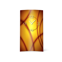 Abstrakt orange aubergine Designer Wanduhr modernes...