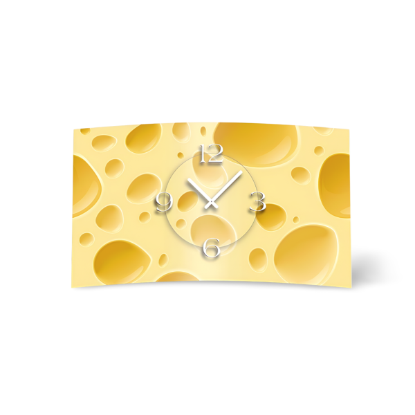 Käse Cheese  Designer Wanduhr modernes Wanduhren Design leise kein ticken dixtime 3D-0002