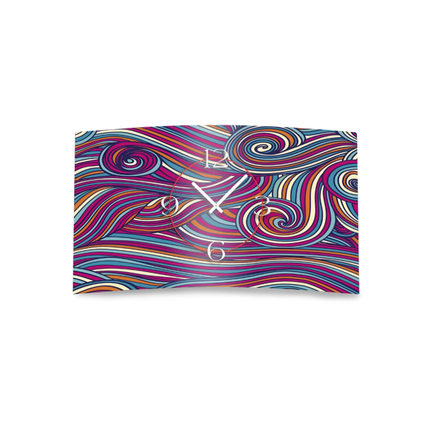 Zentangle Ornamente bunt Designer Wanduhr modernes Wanduhren Design leise kein ticken dixtime 3DS-0144