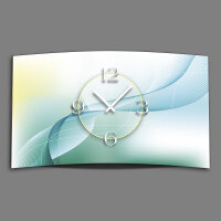 Abstrakt mint petrol Designer Wanduhr modernes Wanduhren...