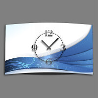Ornament weiß blau Designer Wanduhr modernes Wanduhren Design leise kein ticken dixtime 3DS-0137