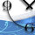 Ornament weiß blau Designer Wanduhr modernes Wanduhren Design leise kein ticken dixtime 3DS-0137