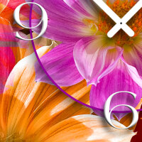 bunte Blumen Designer Wanduhr modernes Wanduhren Design leise kein ticken dixtime 3DS-0130
