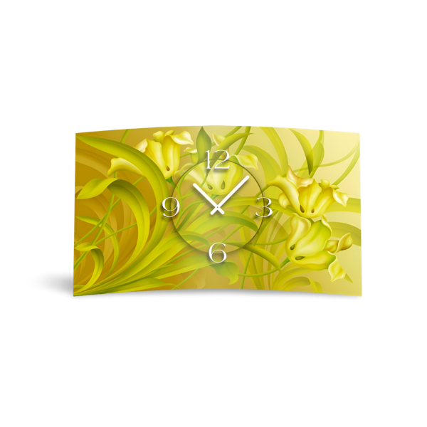 Lilien Designer Wanduhr modernes Wanduhren Design leise kein ticken dixtime 3DS-0129