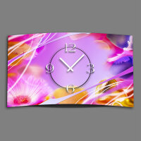 rosa Blumen Designer Wanduhr modernes Wanduhren Design leise kein ticken dixtime 3DS-0128