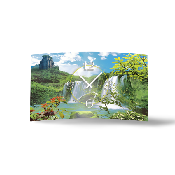 Wasserfall Designer Wanduhr modernes Wanduhren Design leise kein ticken dixtime 3DS-0124
