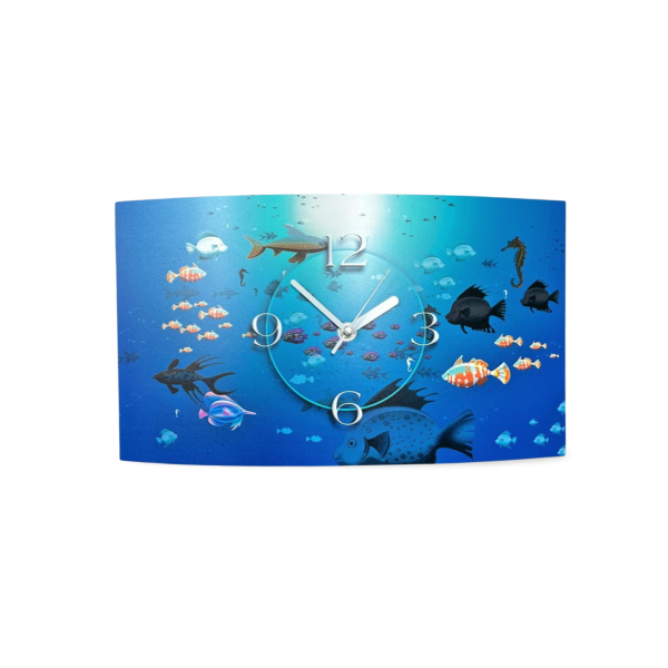 Fische im Meer Designer Wanduhr modernes Wanduhren Design leise kein ticken dixtime 3DS-0111