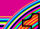 Tischuhr 30cmx30cm inkl. Alu-Ständer -modernes Design pink bunt poppig geräuschloses Quarzuhrwerk -Kaminuhr-Standuhr TU6104 DIXTIME
