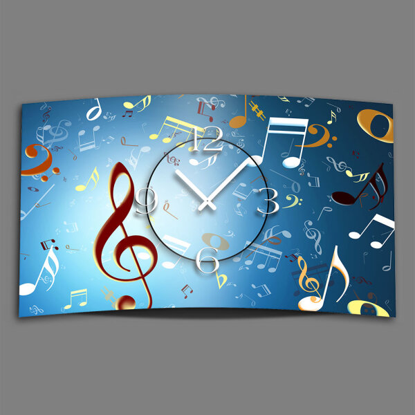 Musiknoten Designer Wanduhr modernes Wanduhren Design leise kein ticken dixtime 3DS-0108