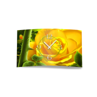 gelbe Rose Designer Wanduhr modernes Wanduhren Design...