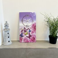 Rosen Schmetterlinge Designer Wanduhr modernes Wanduhren Design leise kein ticken dixtime 3DS-0091