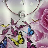 Rosen Schmetterlinge Designer Wanduhr modernes Wanduhren Design leise kein ticken dixtime 3DS-0091