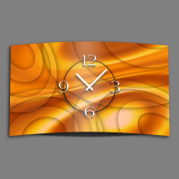 Abstrakt orange Designer Wanduhr modernes Wanduhren Design leise kein ticken dixtime 3DS-0085