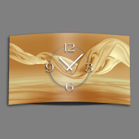 Abstrakt Seide beige Designer Wanduhr modernes Wanduhren Design leise kein ticken dixtime 3DS-0076