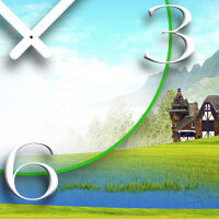 Landschaft Windmühle Designer Wanduhr modernes Wanduhren Design leise kein ticken dixtime 3DS-0073