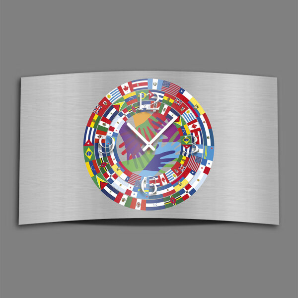 Flaggen Designer Wanduhr modernes Wanduhren Design leise kein ticken dixtime 3DS-0063