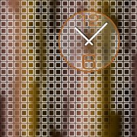Tischuhr 30cmx30cm inkl. Alu-Ständer -grafisches Design braun Nuancen geräuschloses Quarzuhrwerk -Kaminuhr-Standuhr TU6076 DIXTIME
