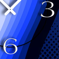 Abstrakt Retro blau Designer Wanduhr modernes Wanduhren Design leise kein ticken dixtime 3DS-0052