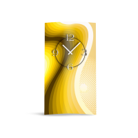 Abstrakt Retro braun orange hochkant Designer Wanduhr...